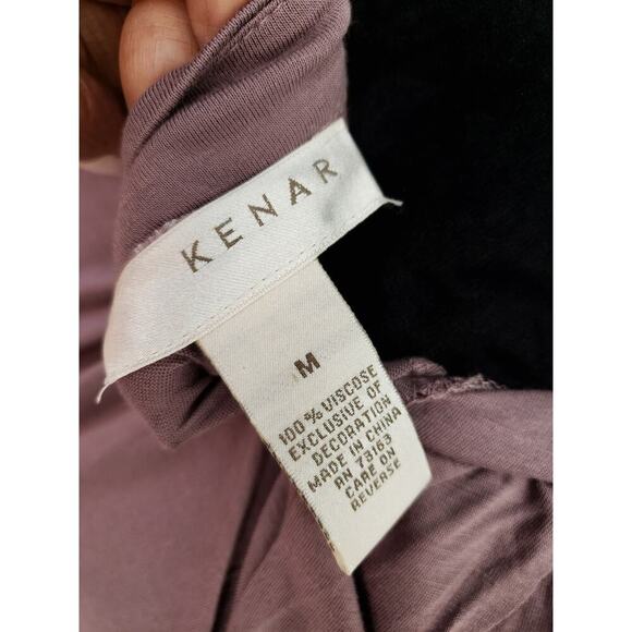 Kenar Shirt Blouse Women's Medium Pink Viscos Jeweled Pleated Neckline - Picture 9 of 12